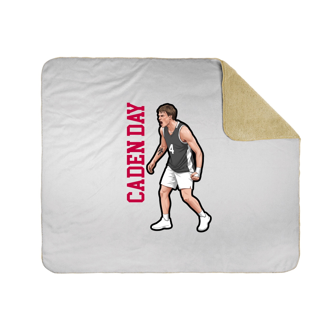 Throw Blanket — Name Vertical in White