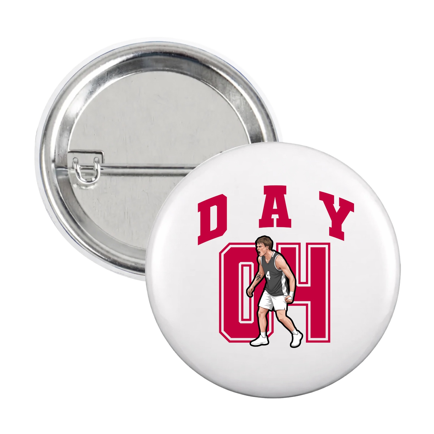 Game Day Button — Number in White