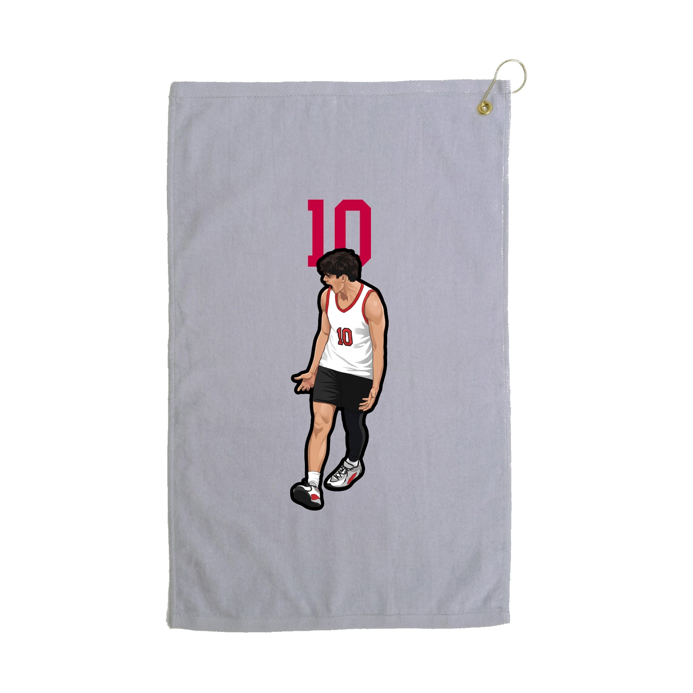 Golf Towel — Number Top in Grey