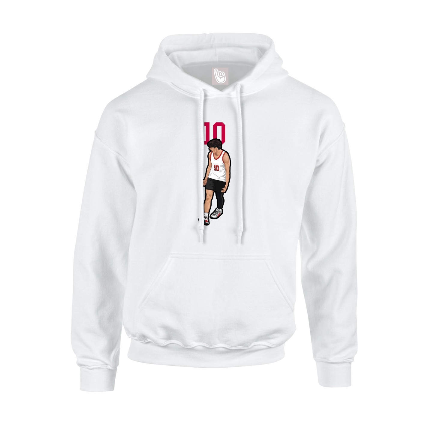Youth Hoodie — Number Top in White