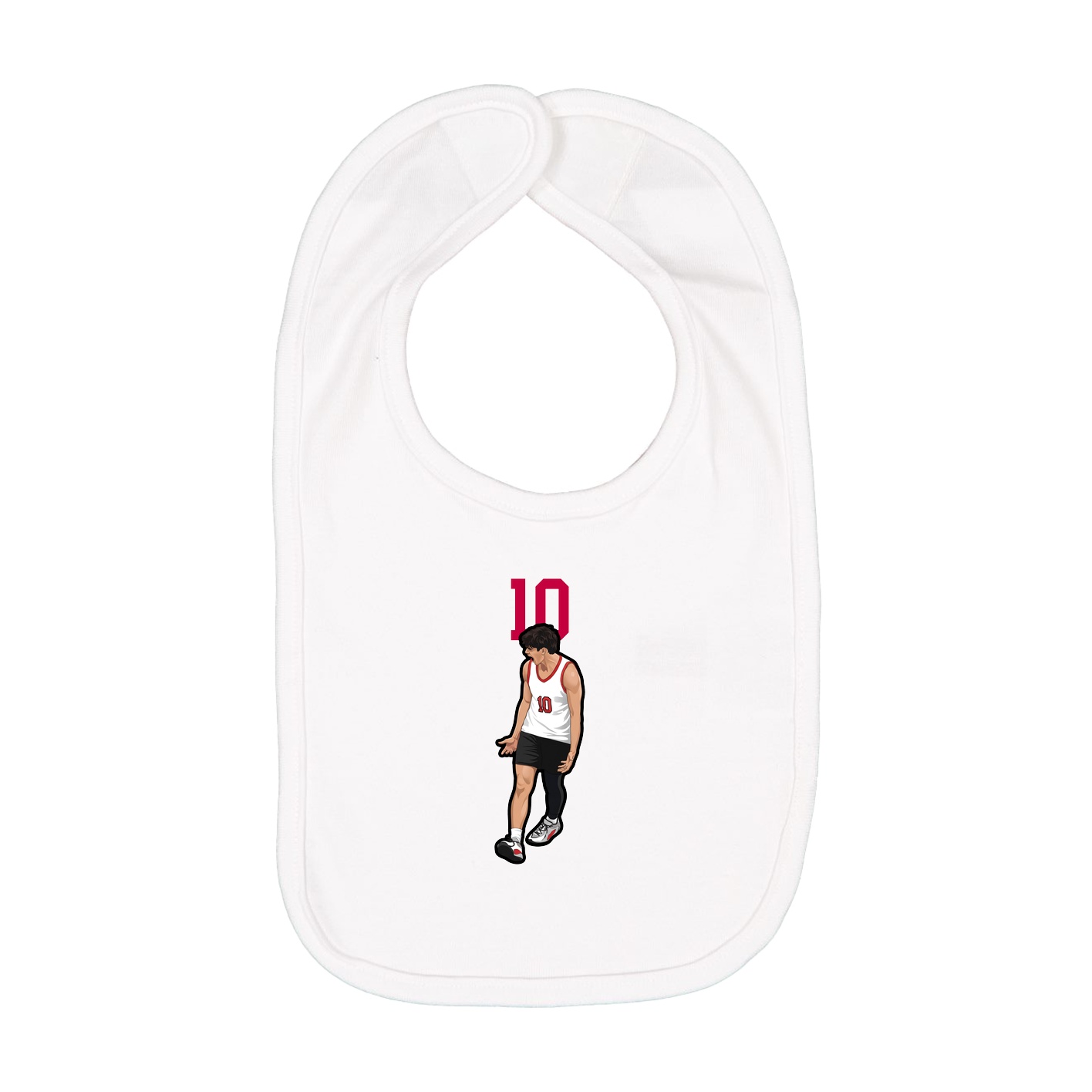 Infant Bib — Number Top in White