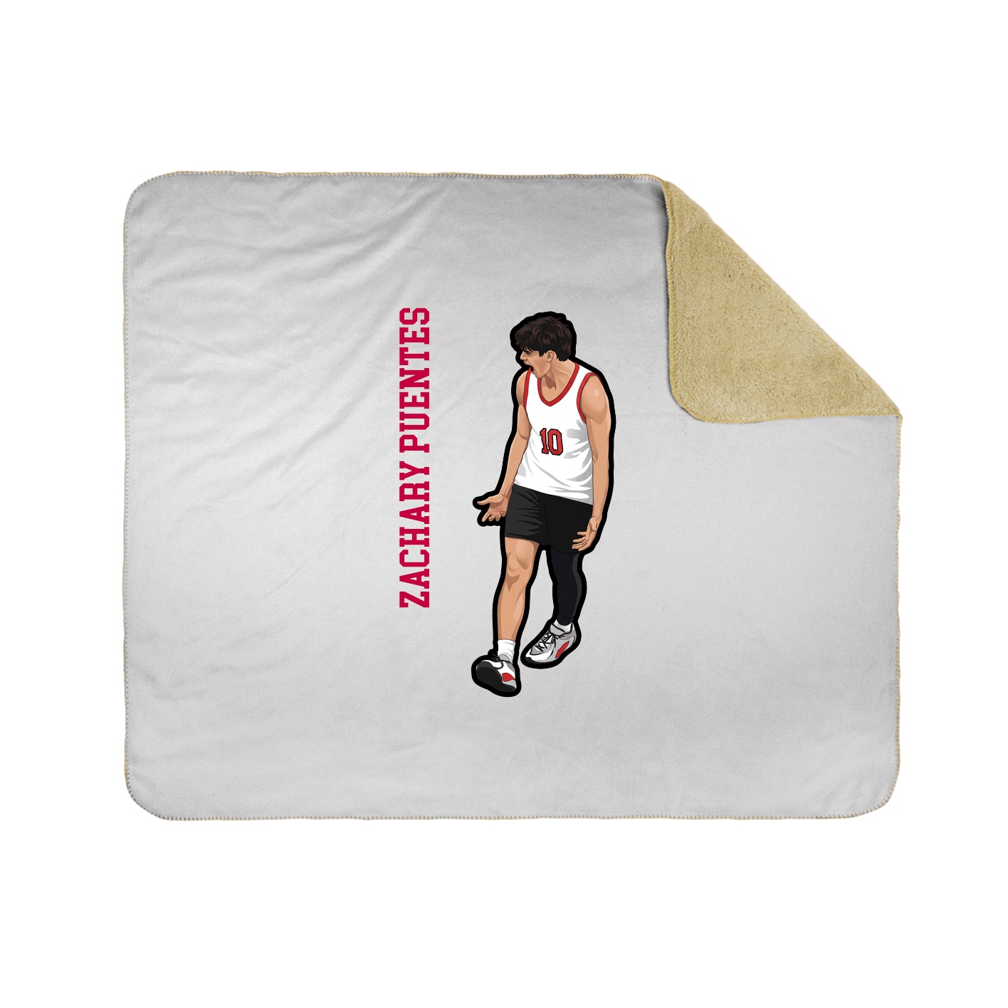 Throw Blanket — Name Vertical in White