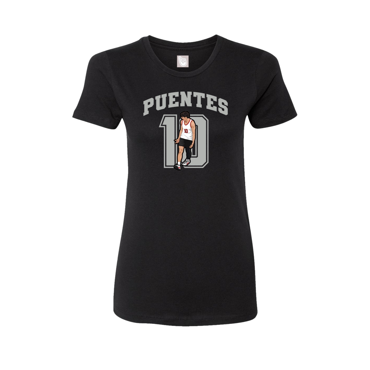 Fitted Women's Tee — Number in Black