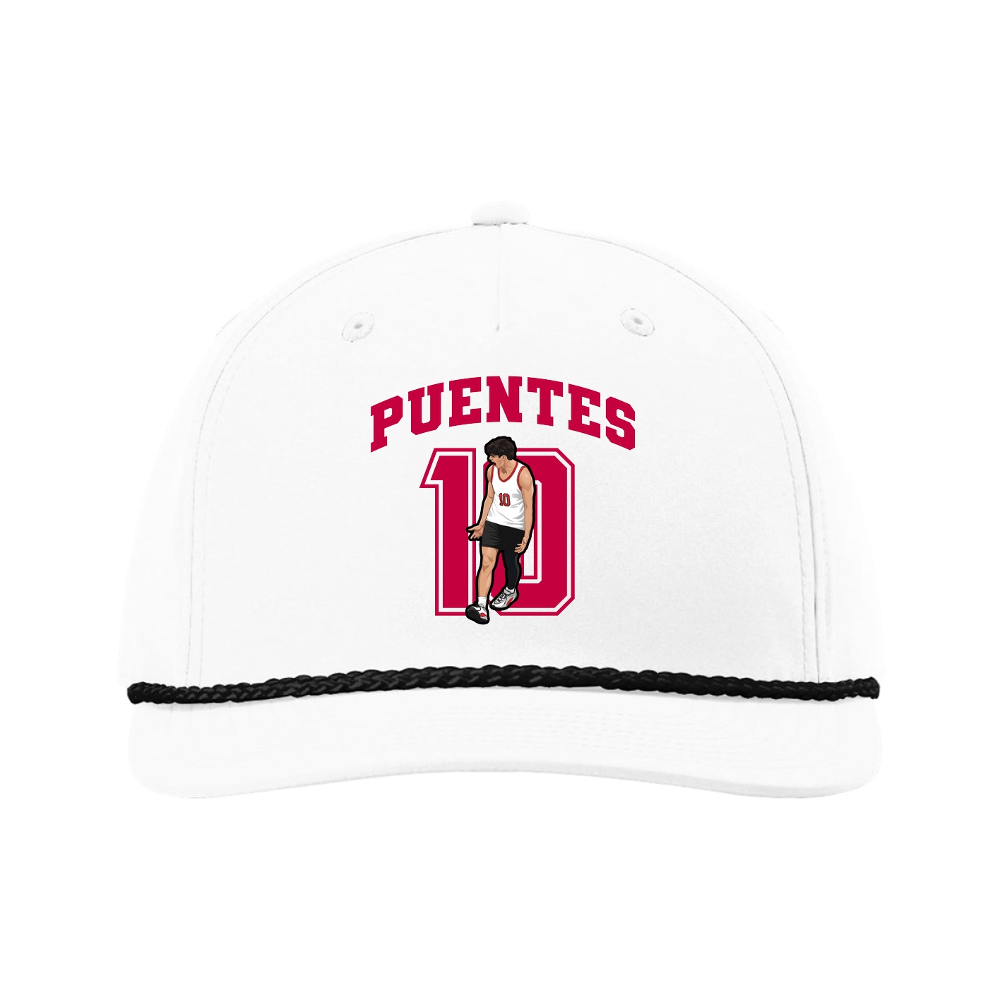 Five-Panel Classic Rope Cap — Number in White