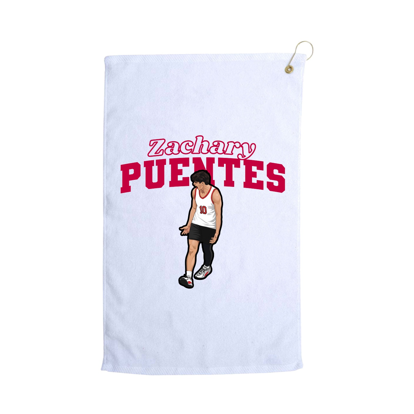 Golf Towel — Name Arch in White