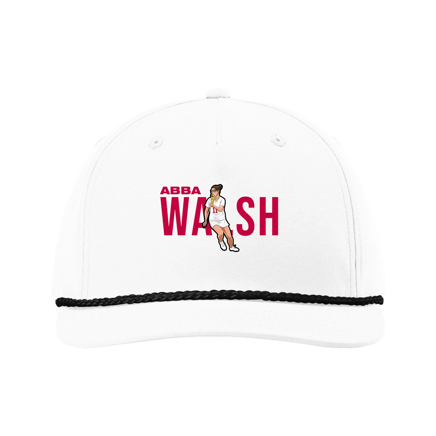 Five-Panel Classic Rope Cap — Player Name in White