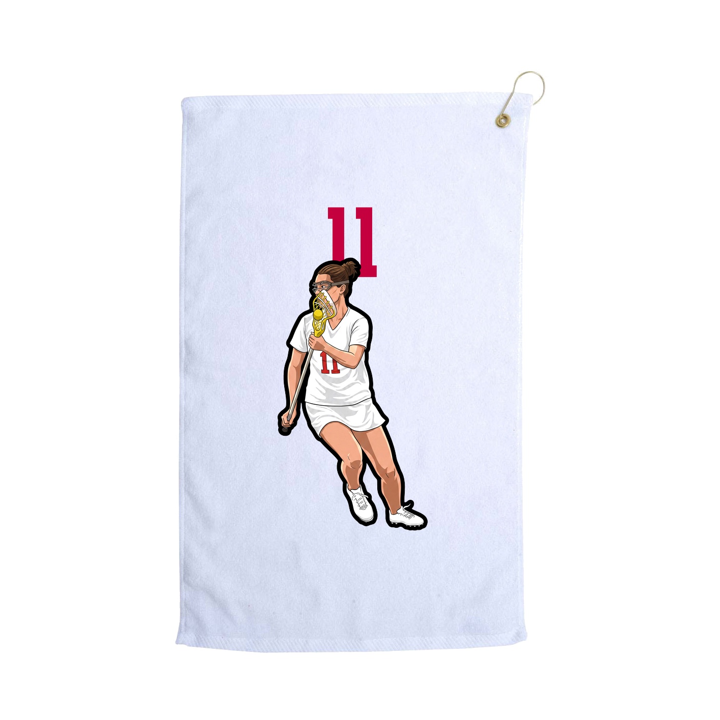 Golf Towel — Number Top in White