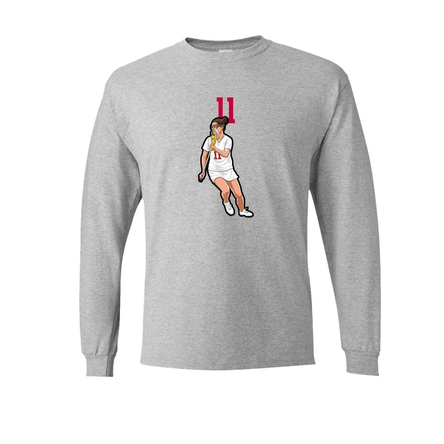 Long Sleeve Tee — Number Top in Grey