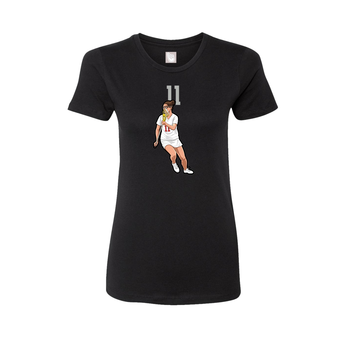 Fitted Women's Tee — Number Top in Black
