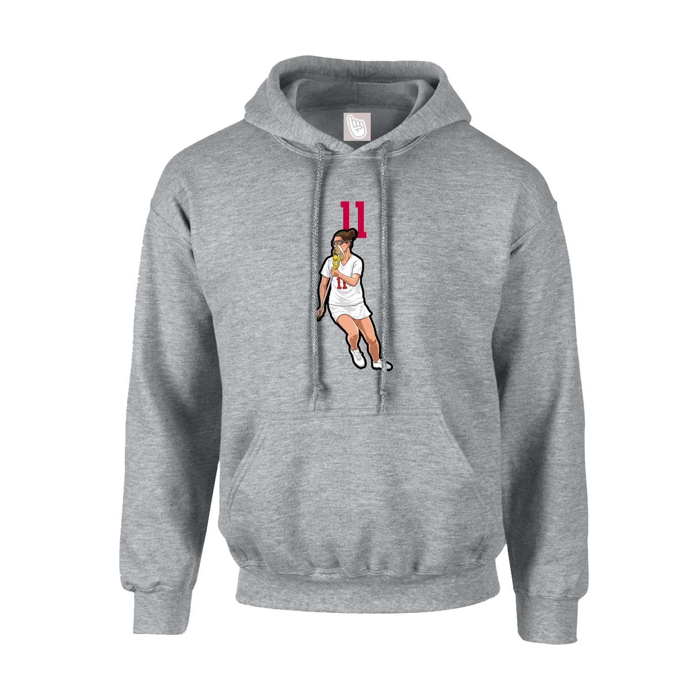 Hoodie — Number Top in Grey