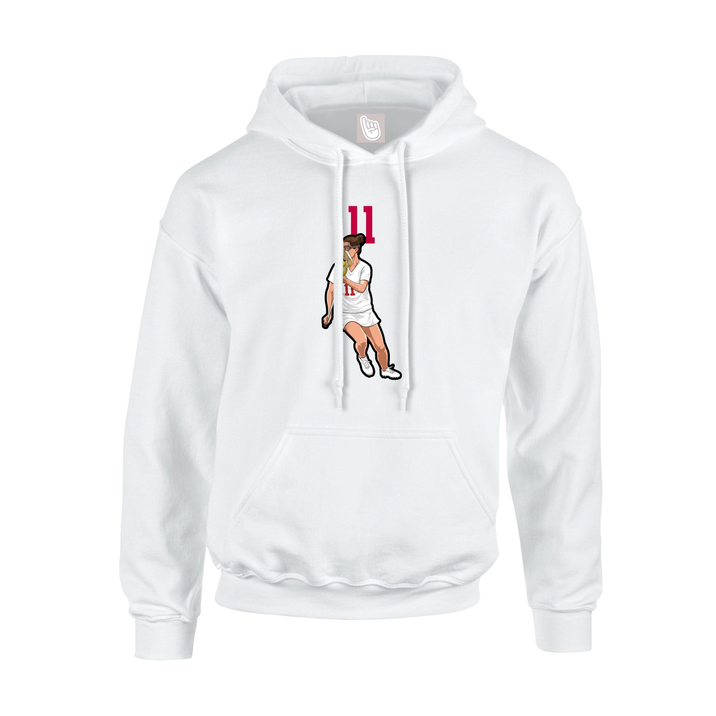 Youth Hoodie — Number Top in White
