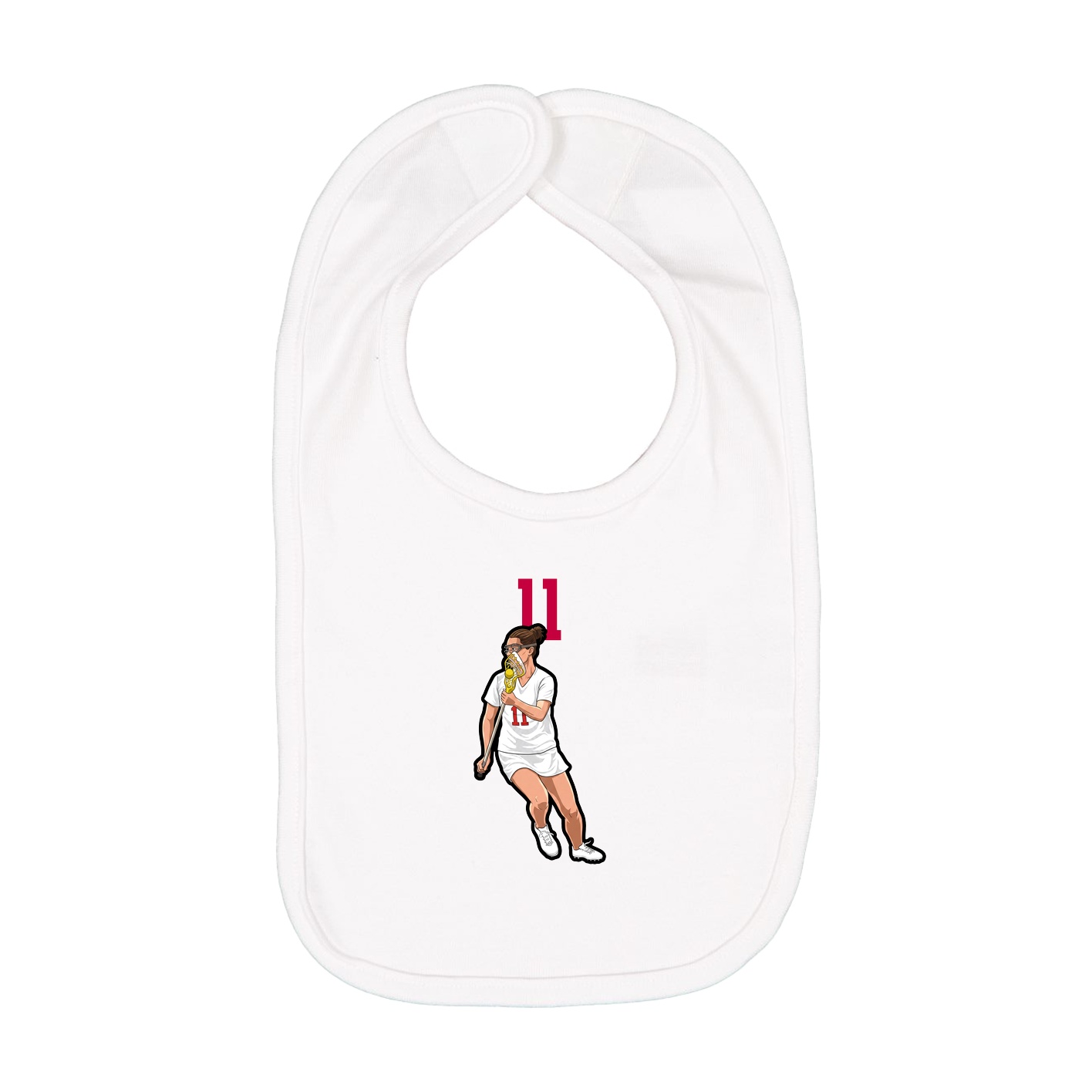 Infant Bib — Number Top in White