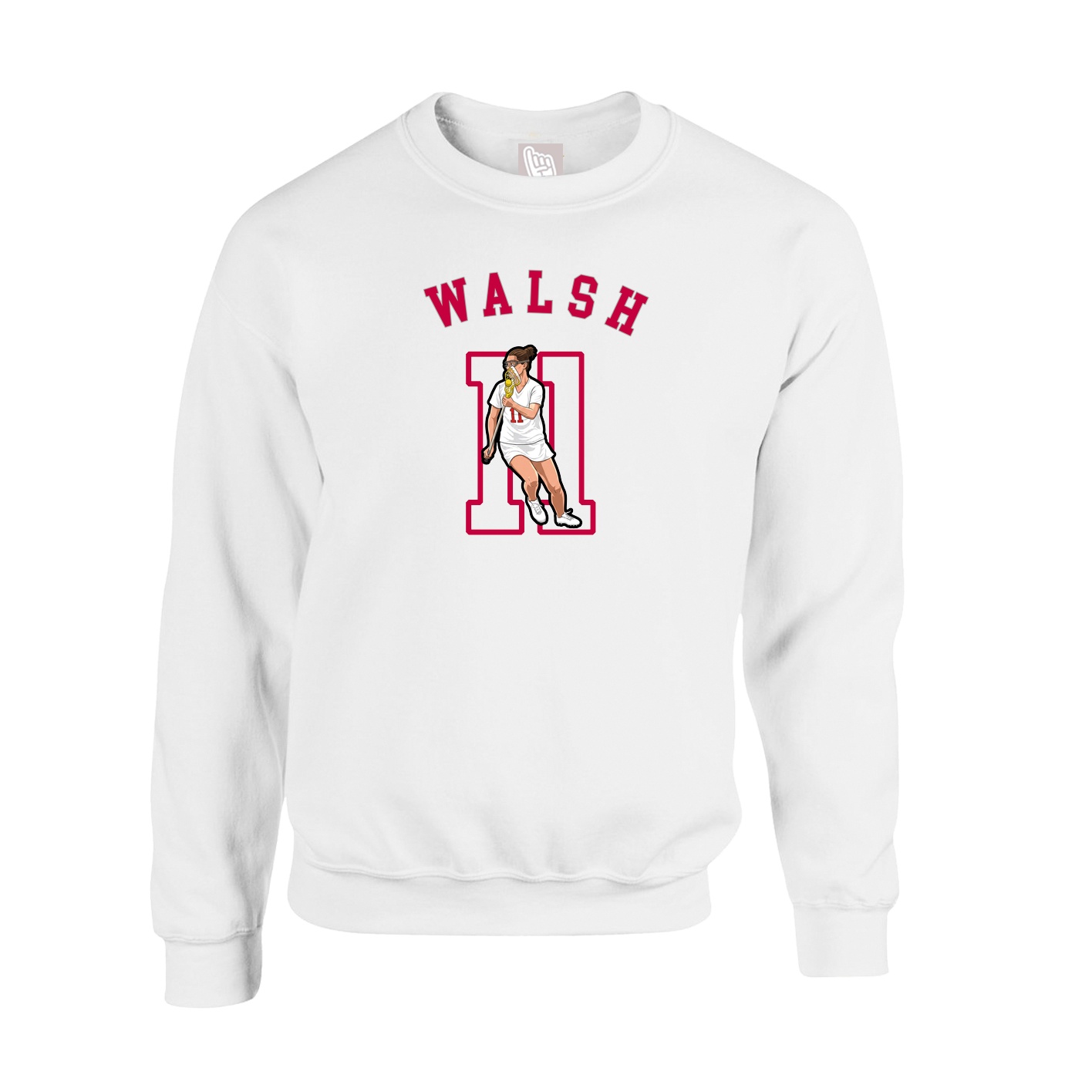 Fleece Crew — Shirsey Arch in White