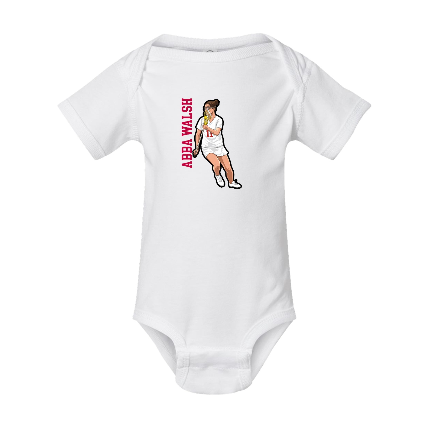 Baby Onesie — Name Vertical in White