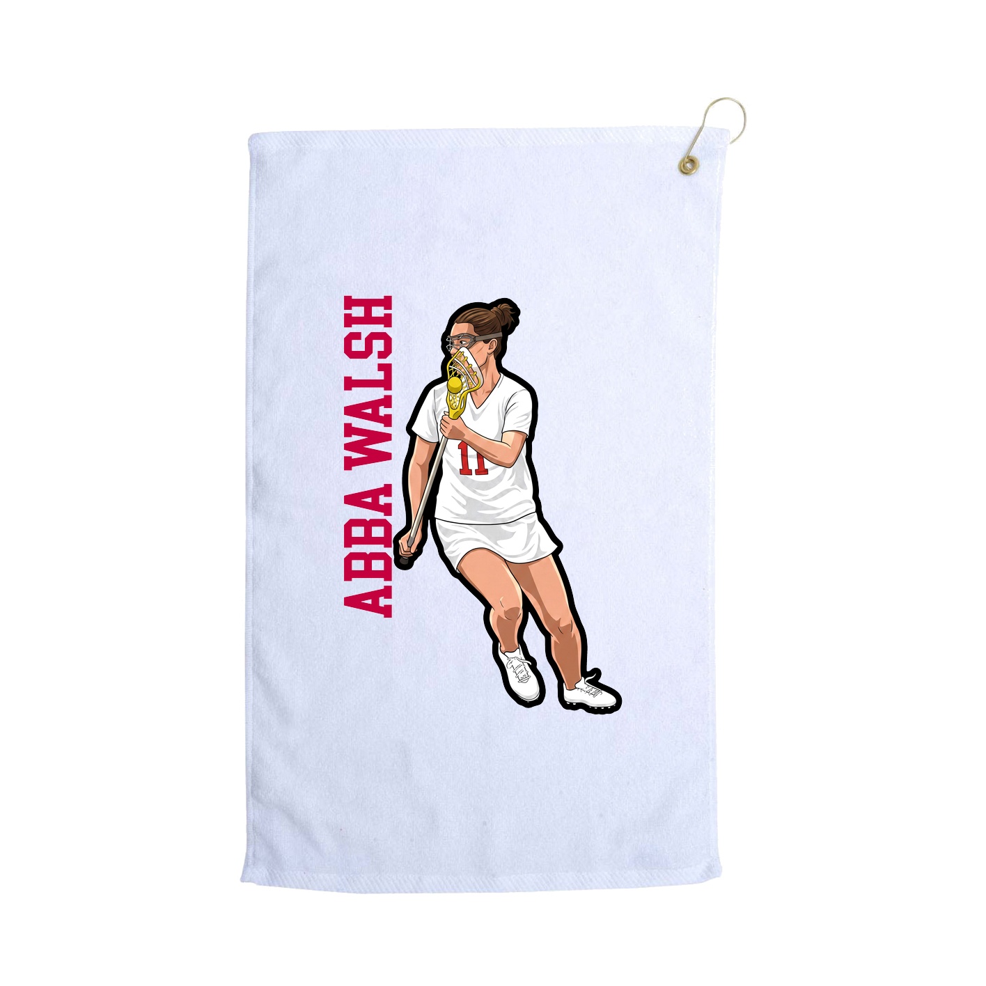 Golf Towel — Name Vertical in White