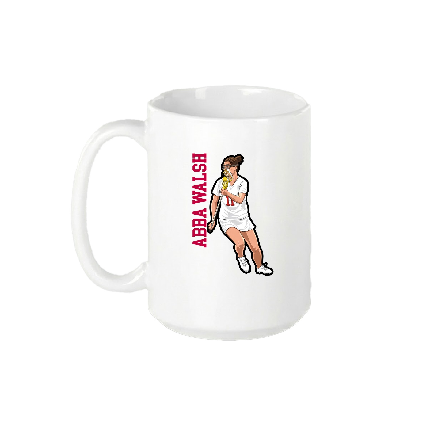 15oz Coffee Mug — Name Vertical in White
