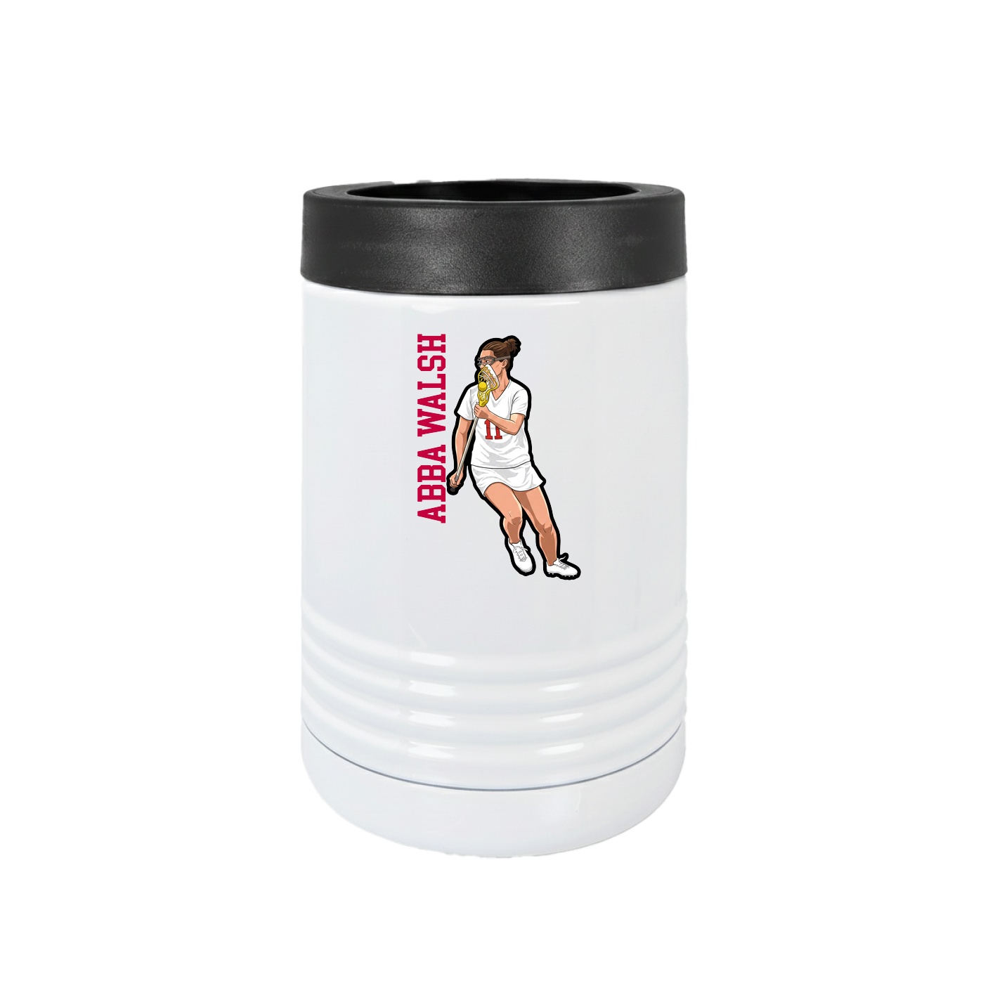 Beverage Holder — Name Vertical in White