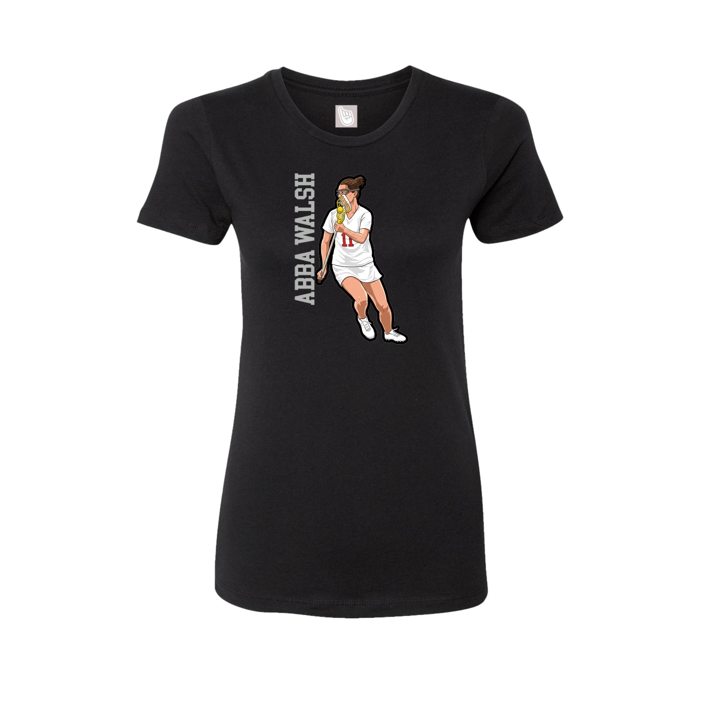 Fitted Women's Tee — Name Vertical in Black