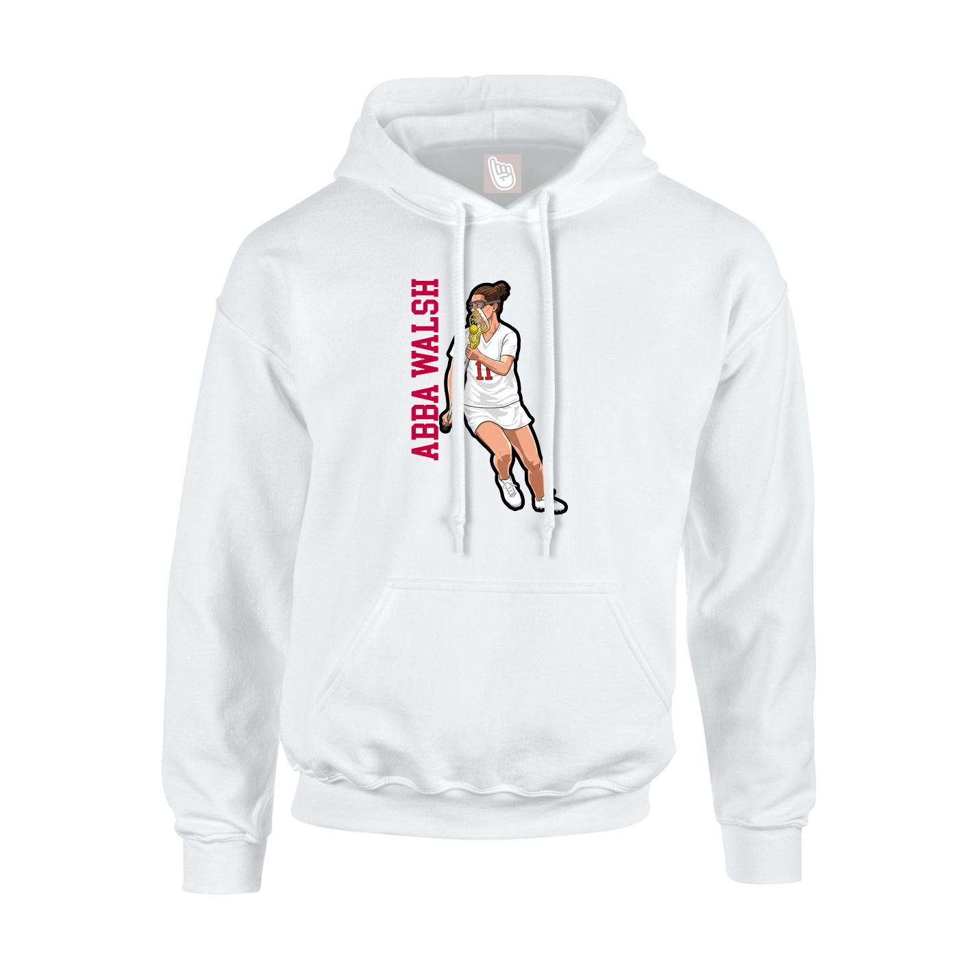 Youth Hoodie — Name Vertical in White