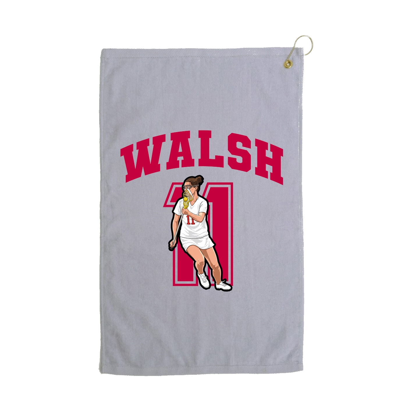 Golf Towel — Number in Grey