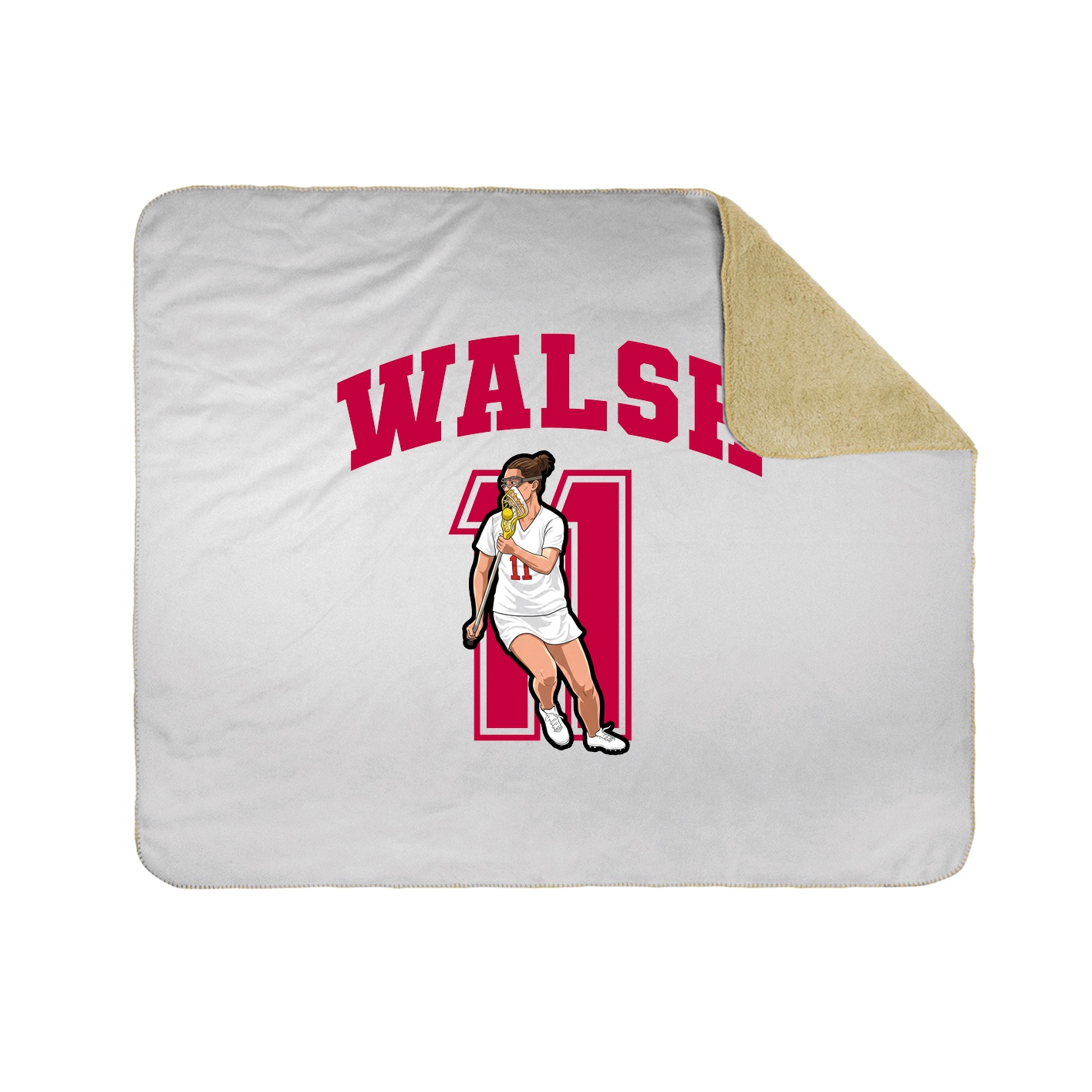 Throw Blanket — Number in White
