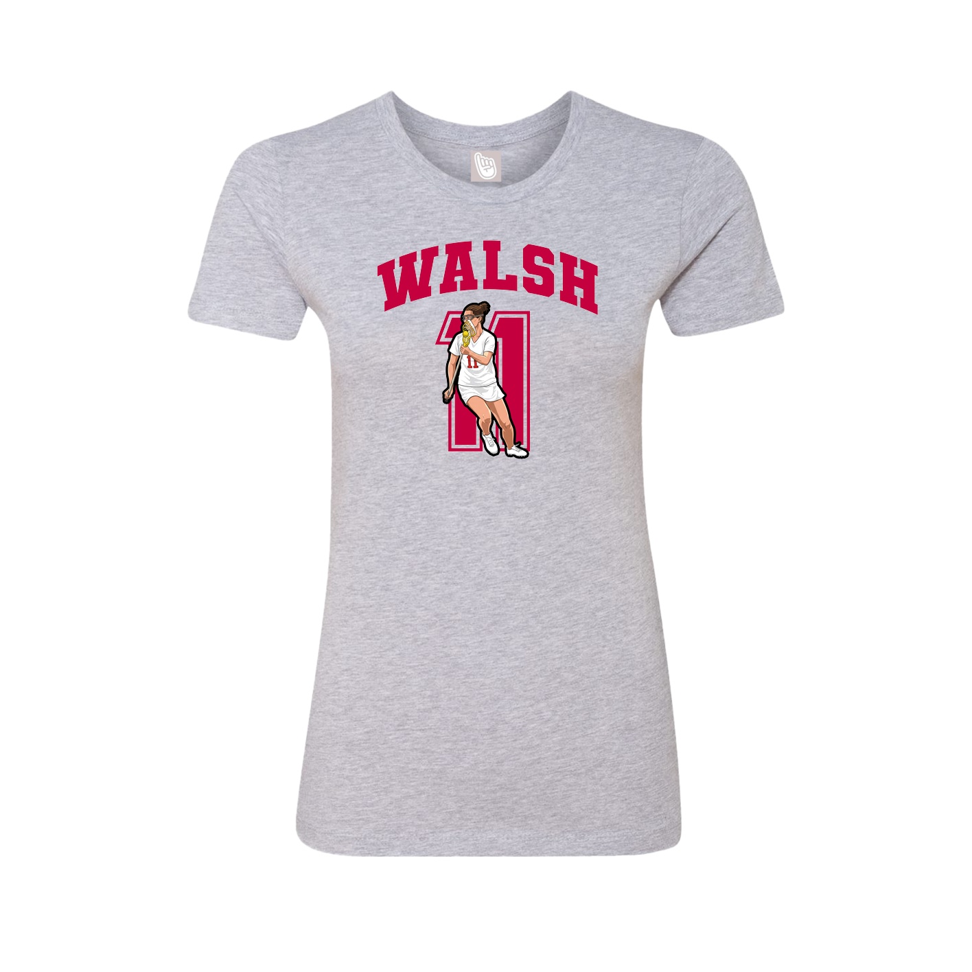 Fitted Women's Tee — Number in Grey