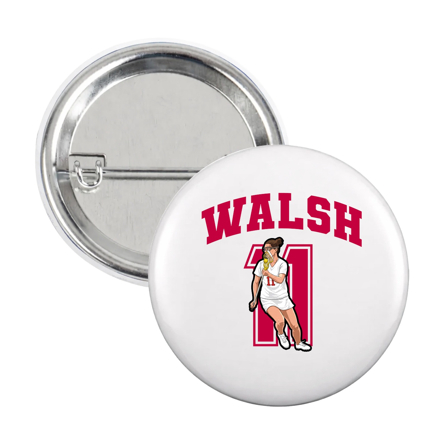 Game Day Button — Number in White