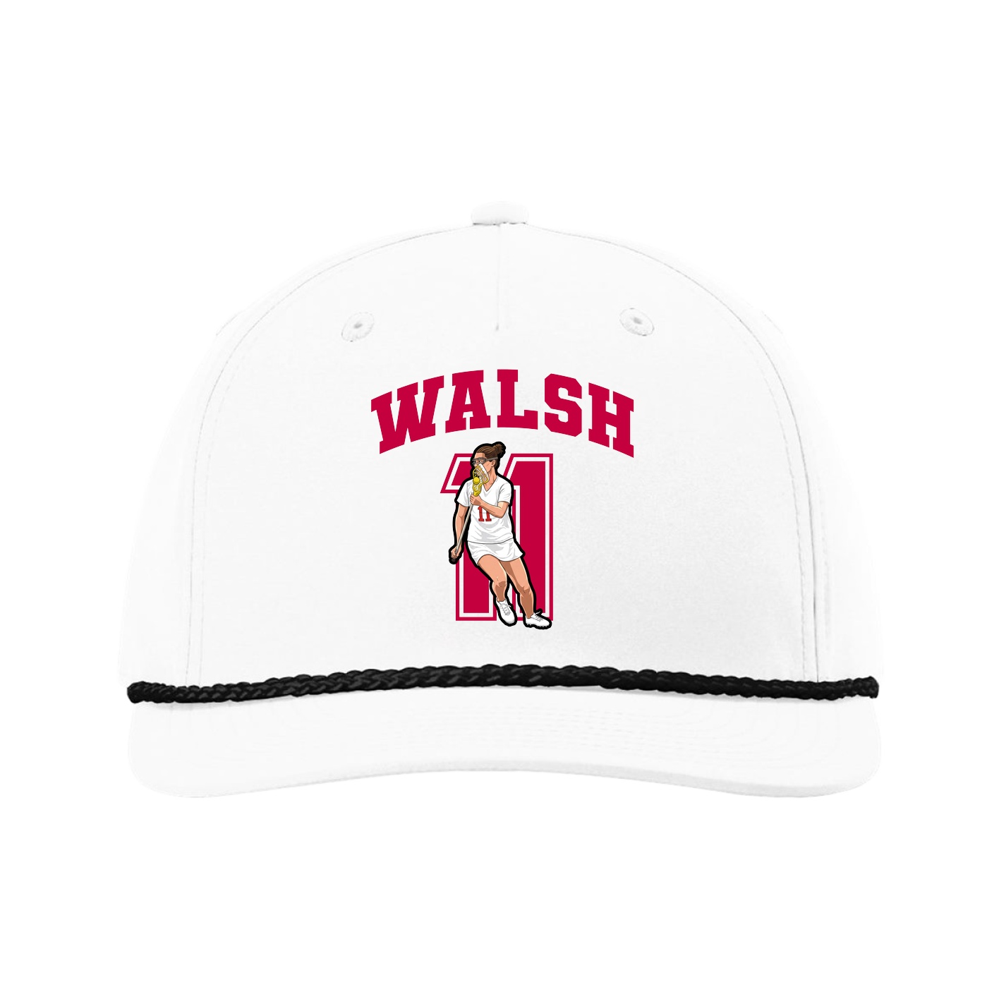 Five-Panel Classic Rope Cap — Number in White