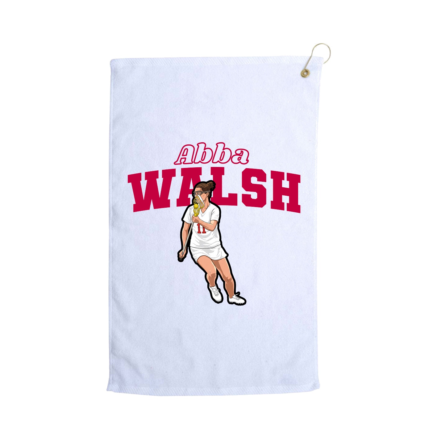 Golf Towel — Name Arch in White