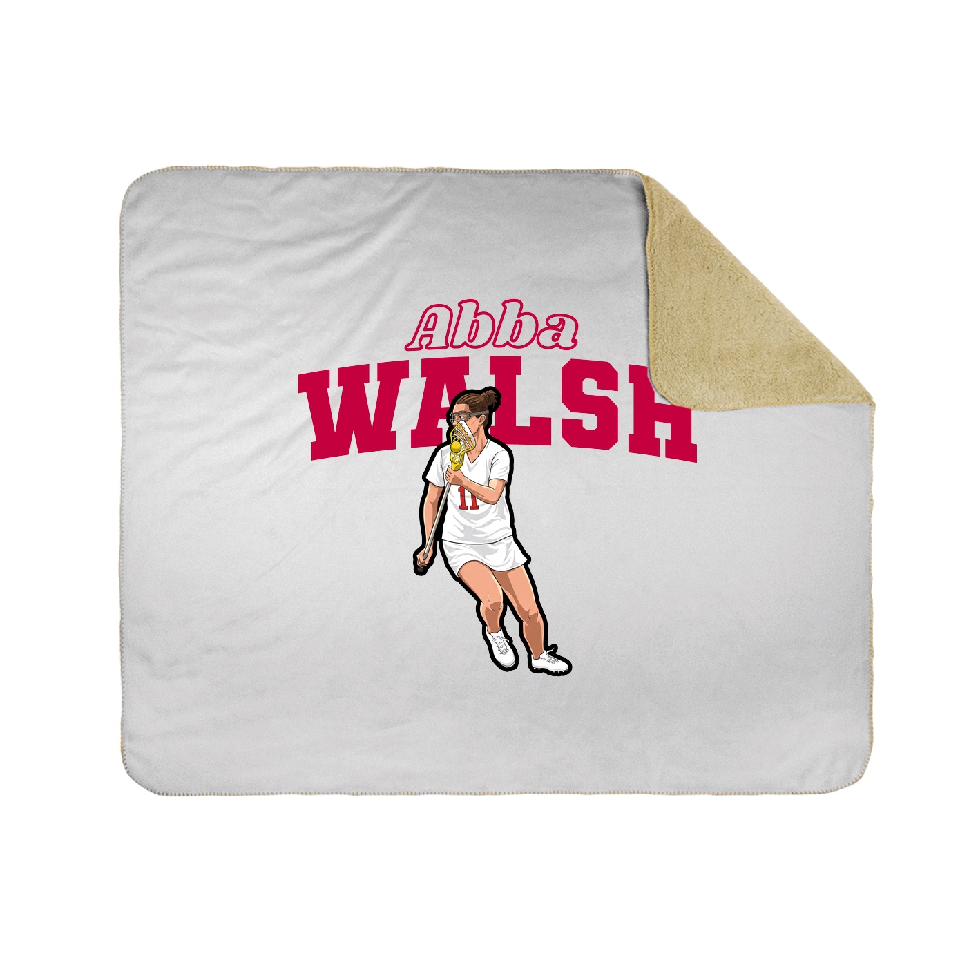 Throw Blanket — Name Arch in White
