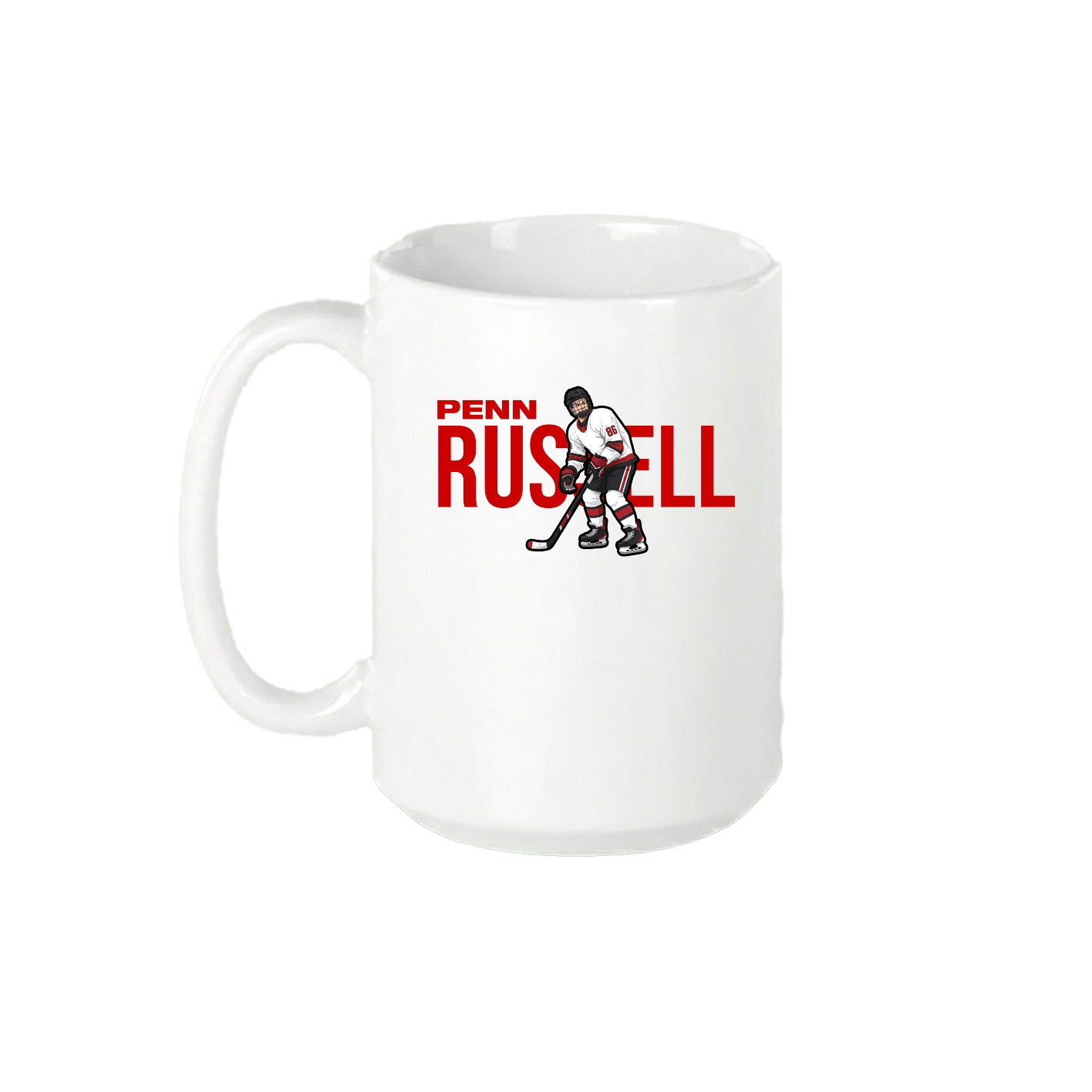 15oz Coffee Mug — Player Name in White