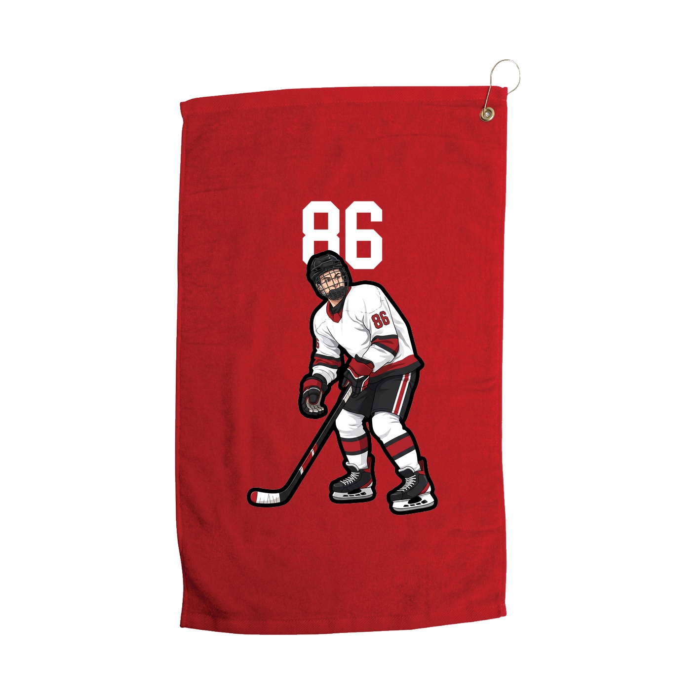 Golf Towel — Number Top in Red