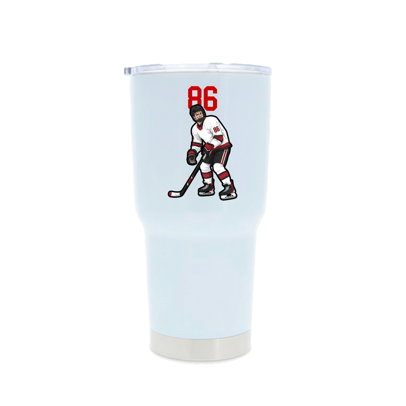 30oz Stainless Steel Tumbler — Number Top in White