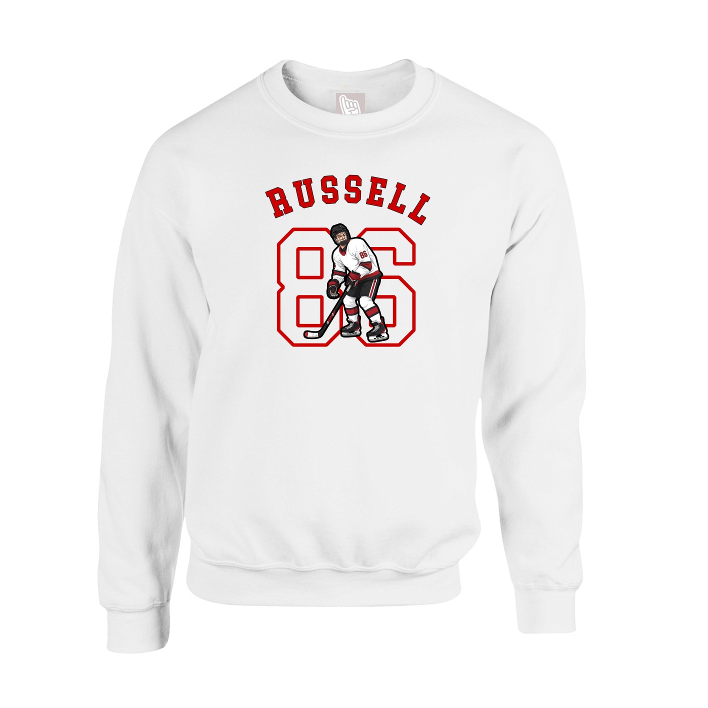Fleece Crew — Shirsey Arch in White