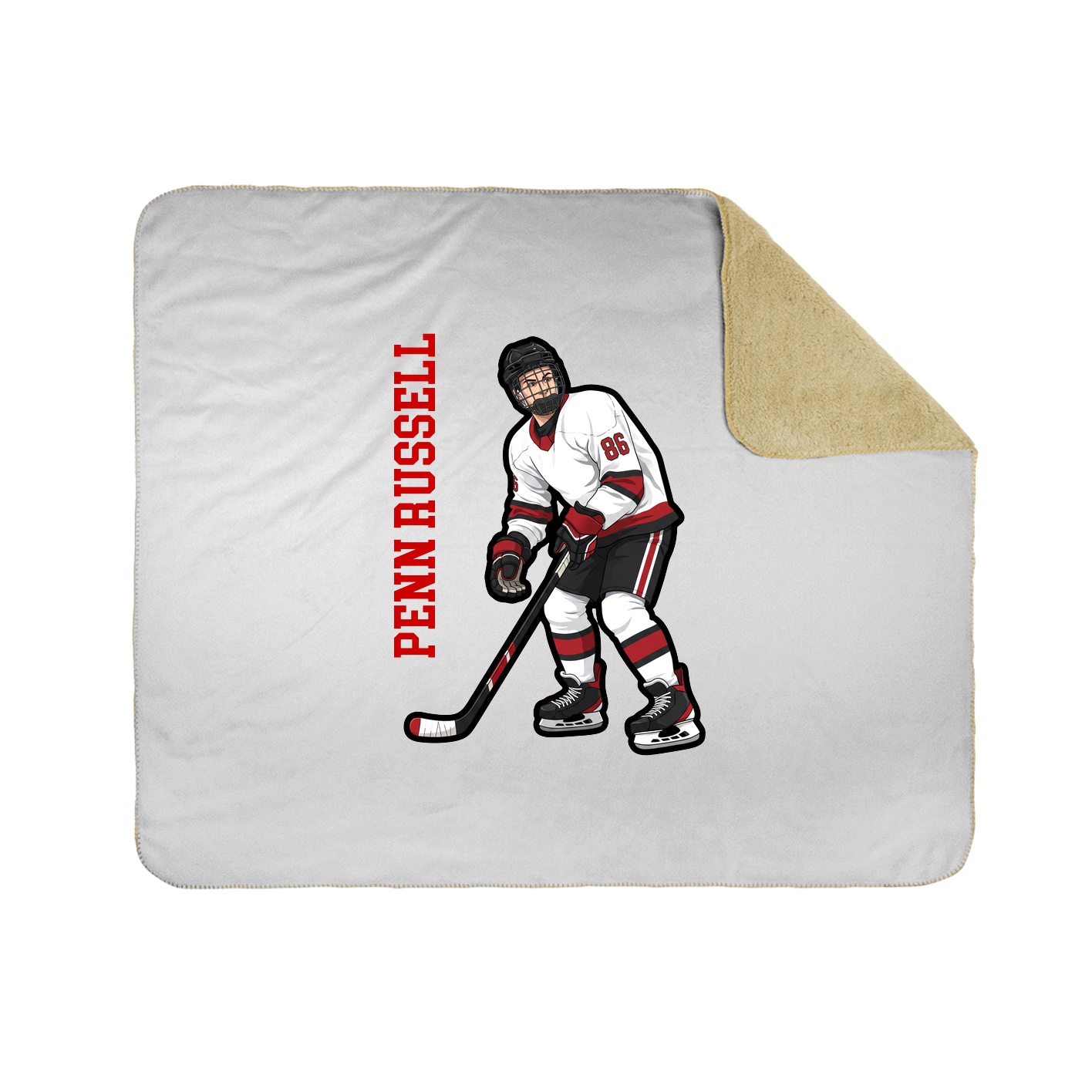 Throw Blanket — Name Vertical in White