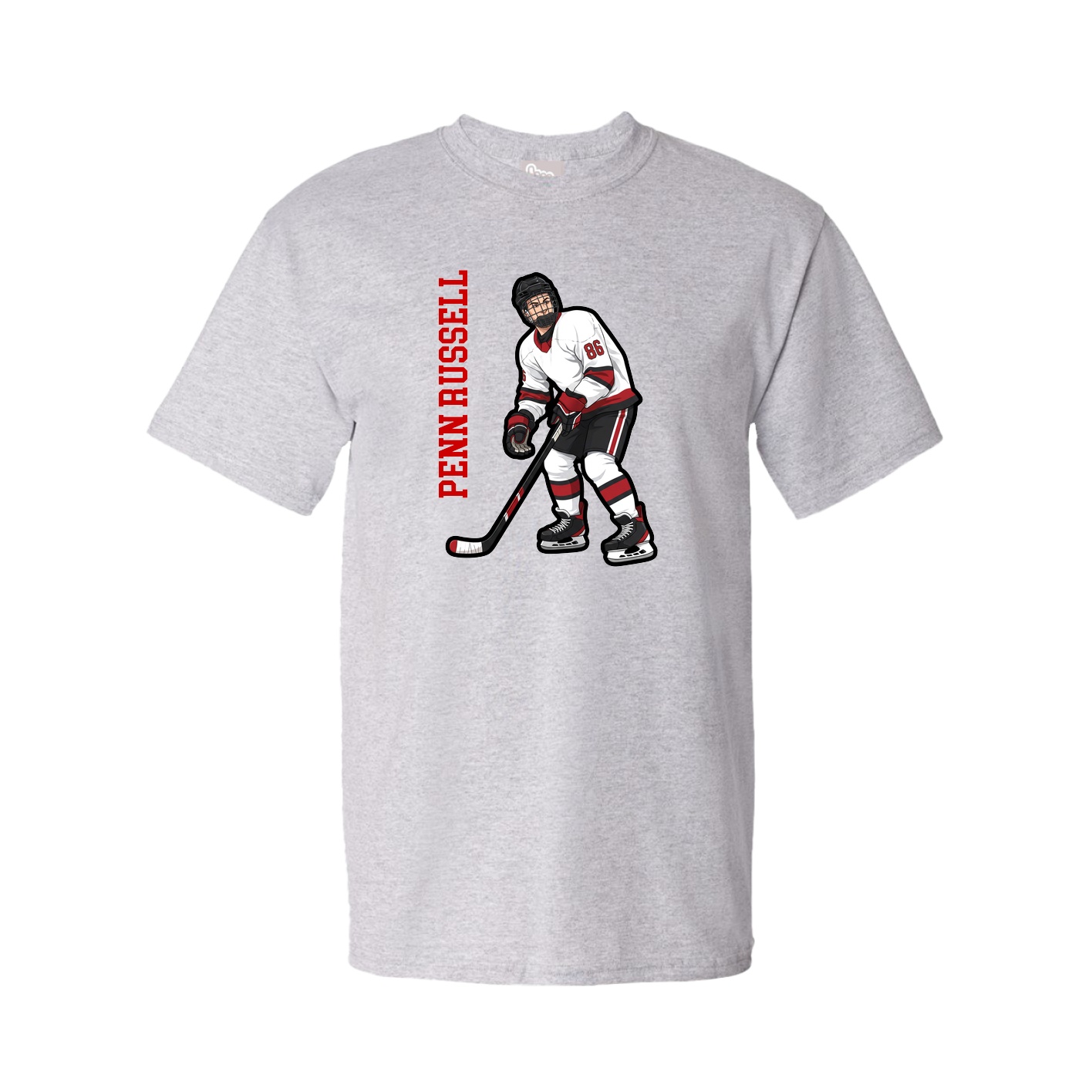 Tee — Name Vertical in Grey