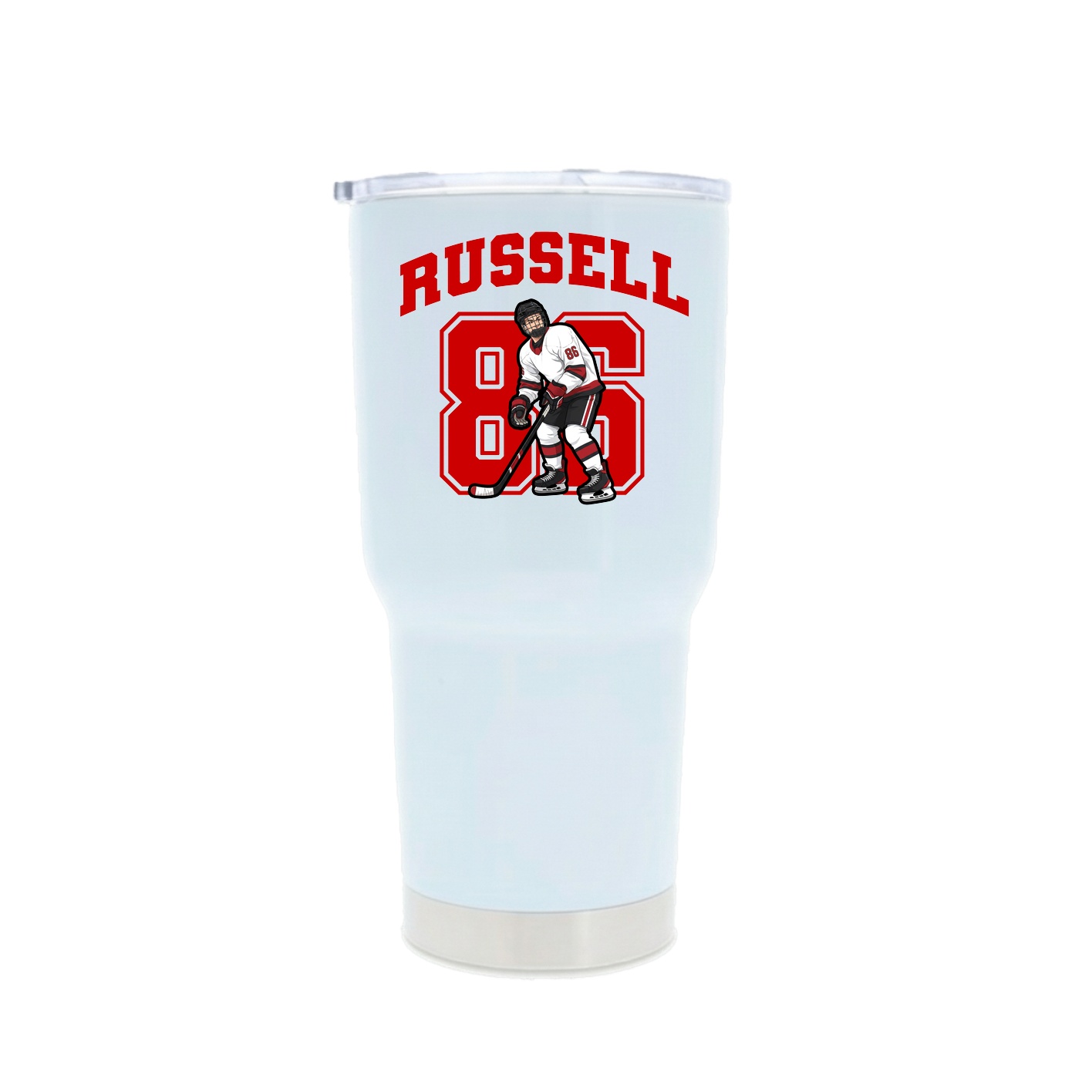 30oz Stainless Steel Tumbler — Number in White