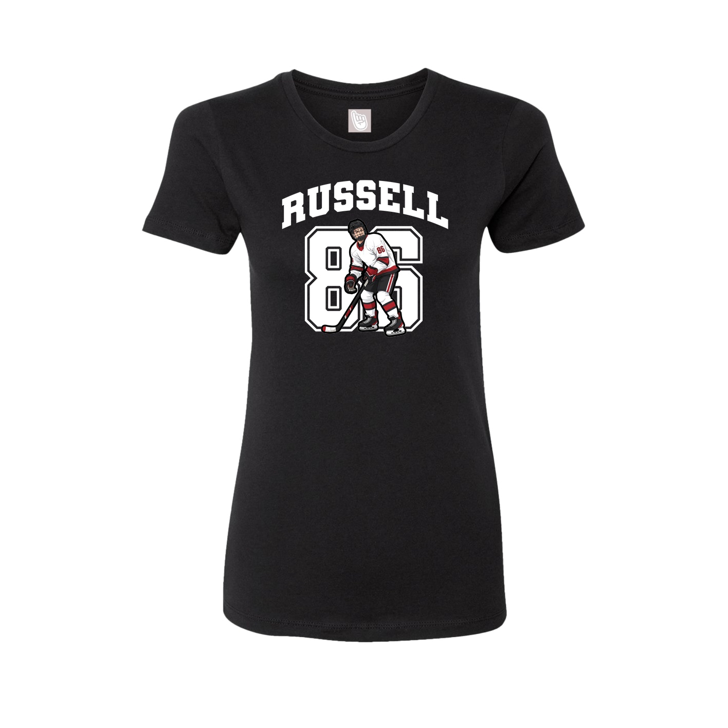 Fitted Women's Tee — Number in Black