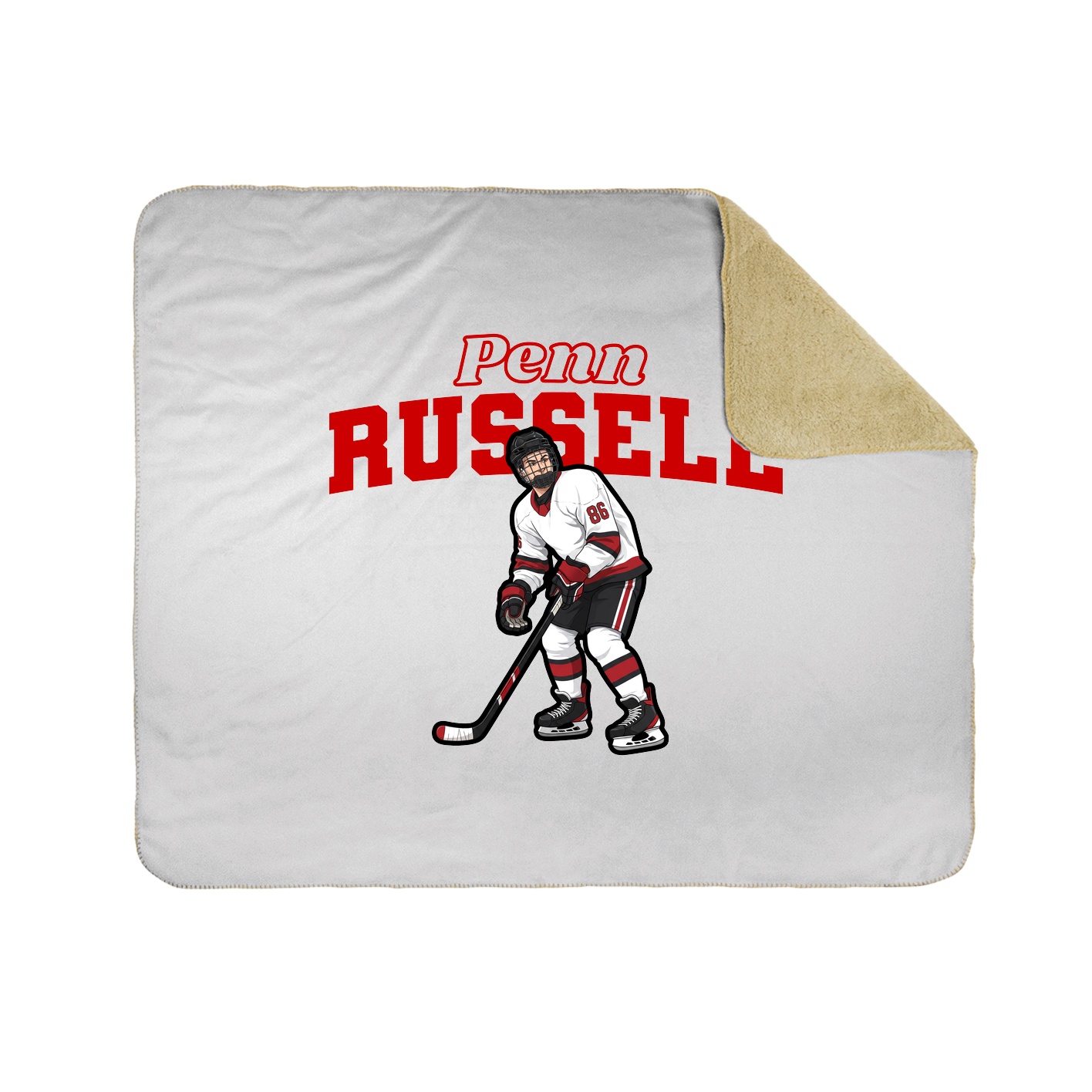 Throw Blanket — Name Arch in White