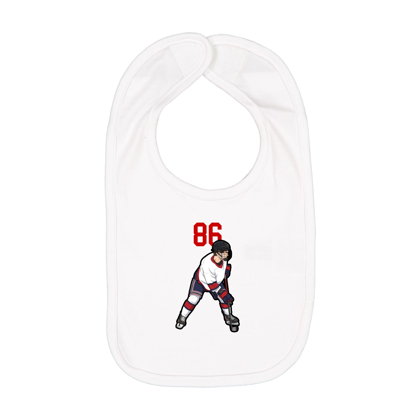 Infant Bib — Number Top in White