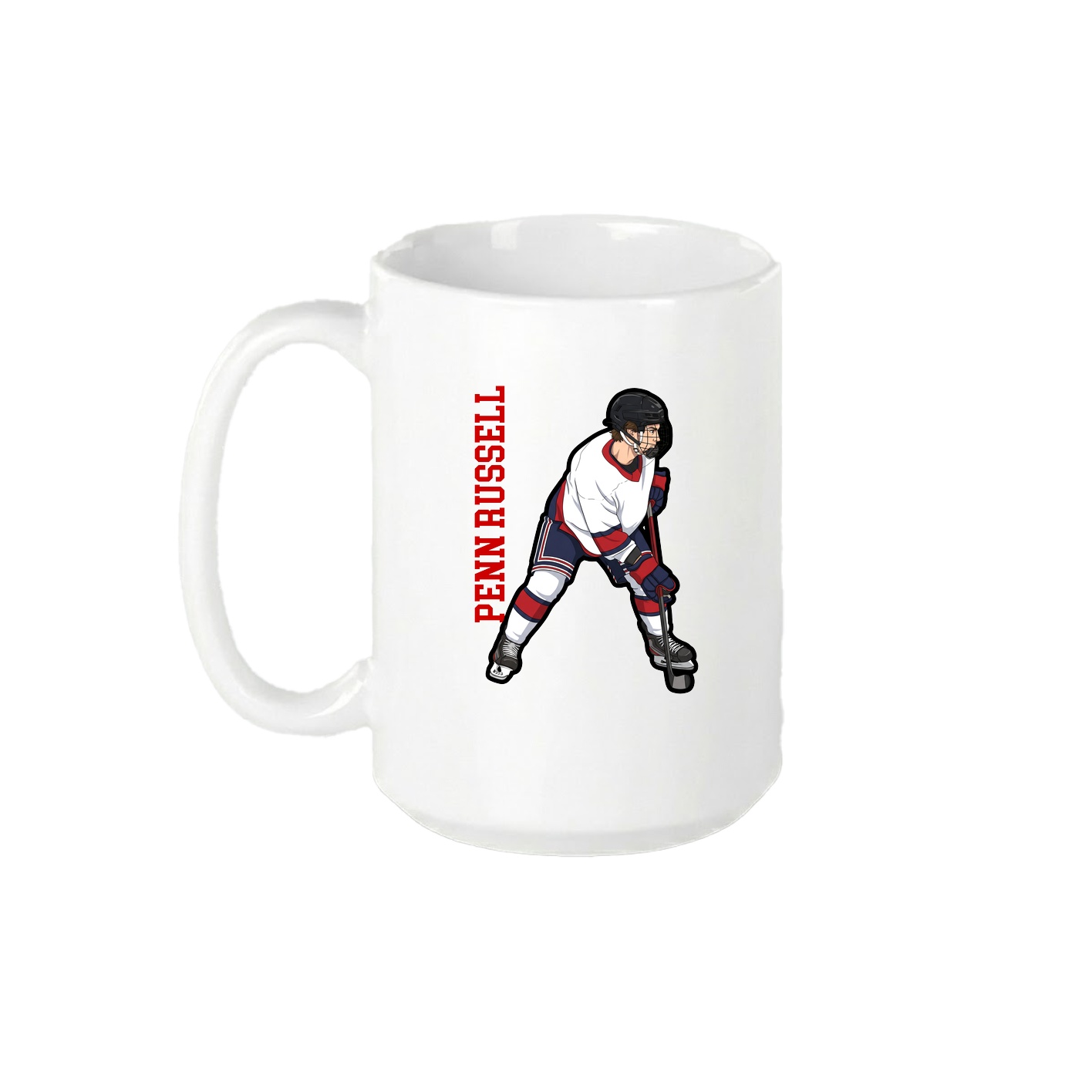 15oz Coffee Mug — Name Vertical in White