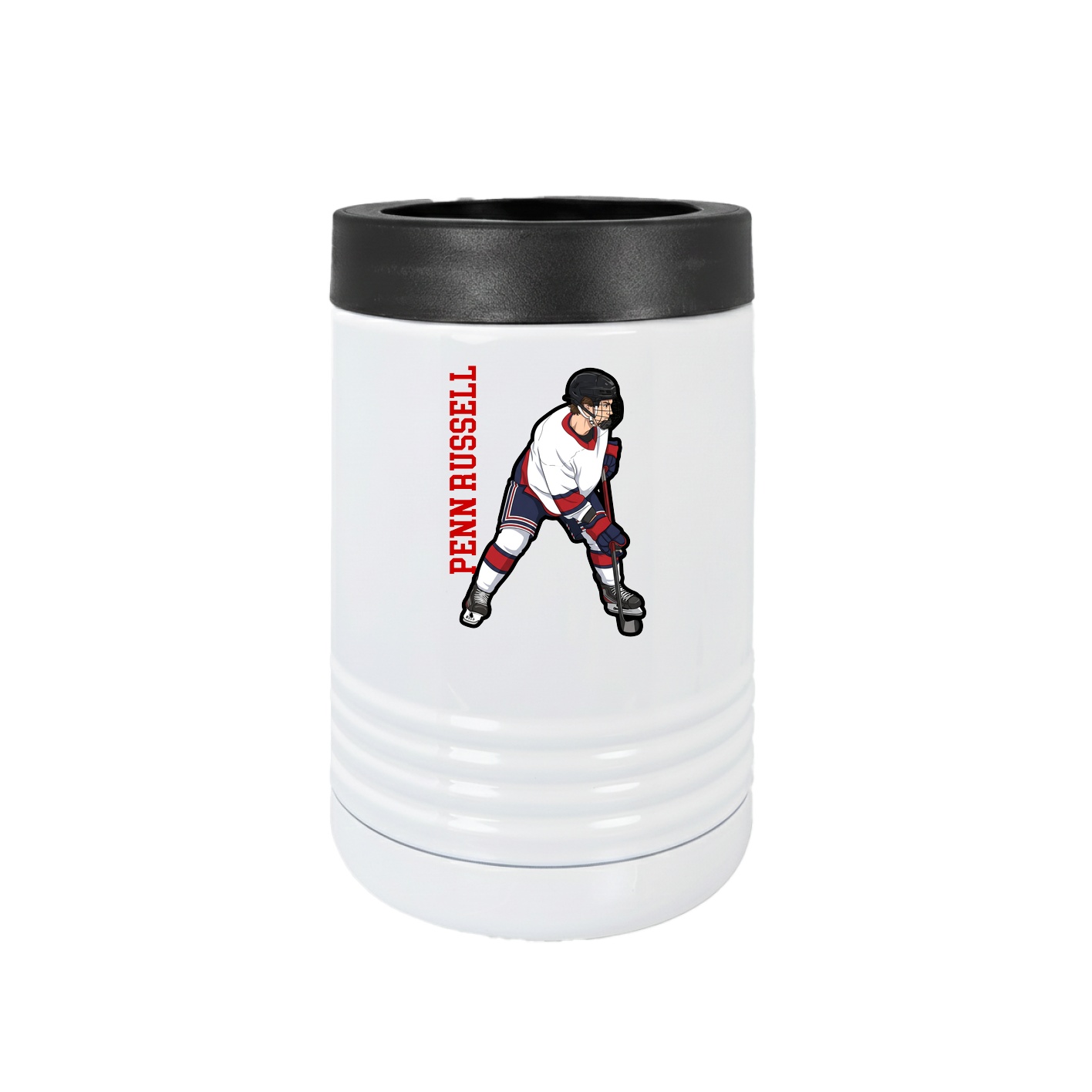 Beverage Holder — Name Vertical in White