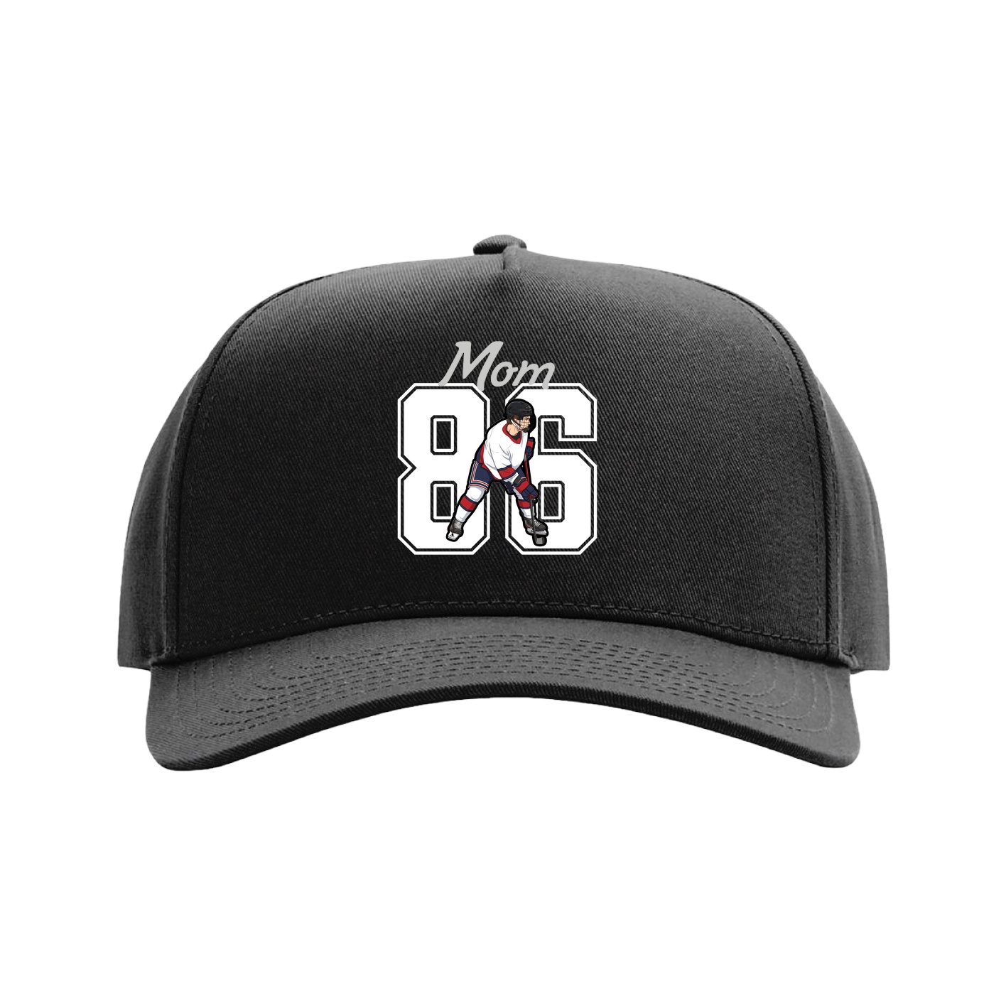 Full Fabric Five-Panel Champ Cap — Mothers Day Shirsey in Black