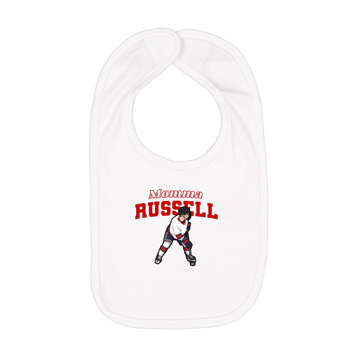 Infant Bib — Mothers Day Block in White