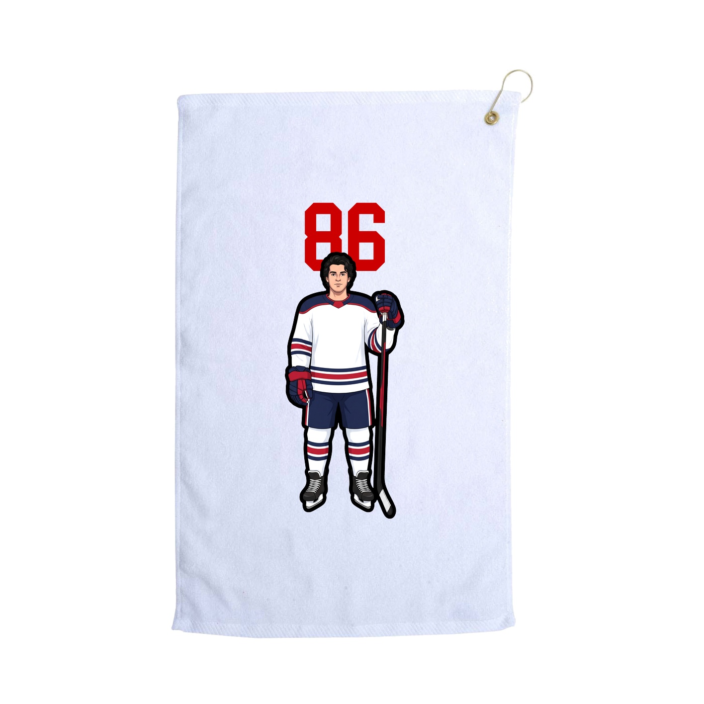 Golf Towel — Number Top in White