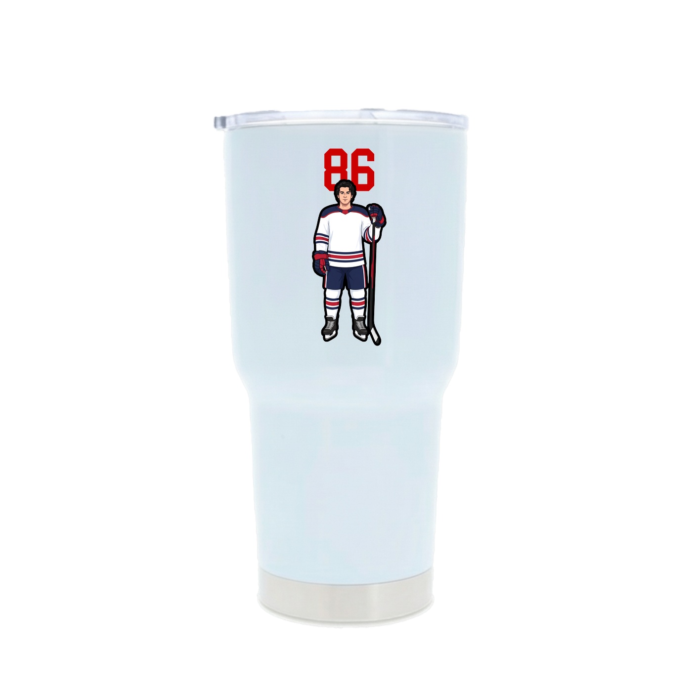 30oz Stainless Steel Tumbler — Number Top in White