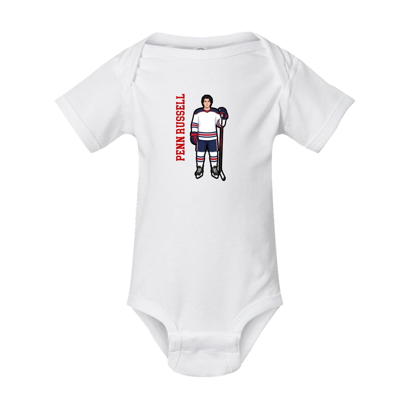 Baby Onesie — Name Vertical in White