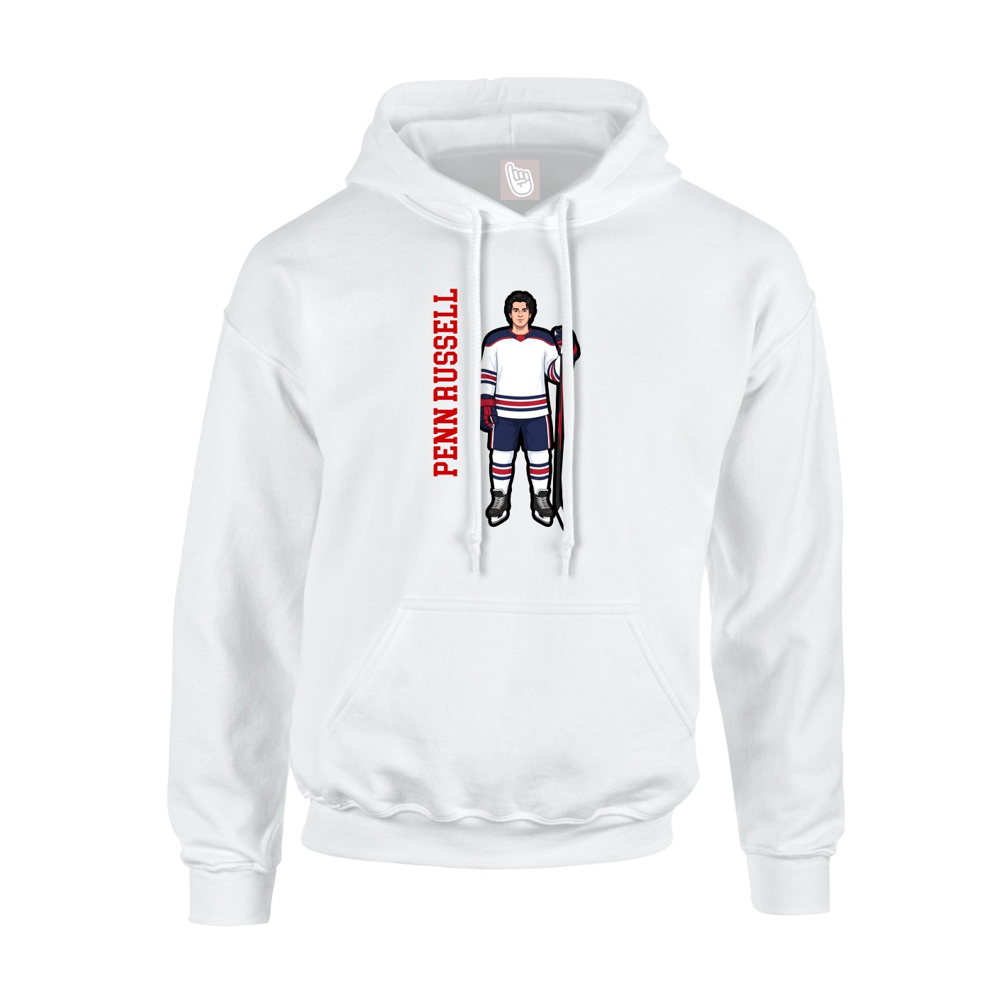 Hoodie — Name Vertical in White