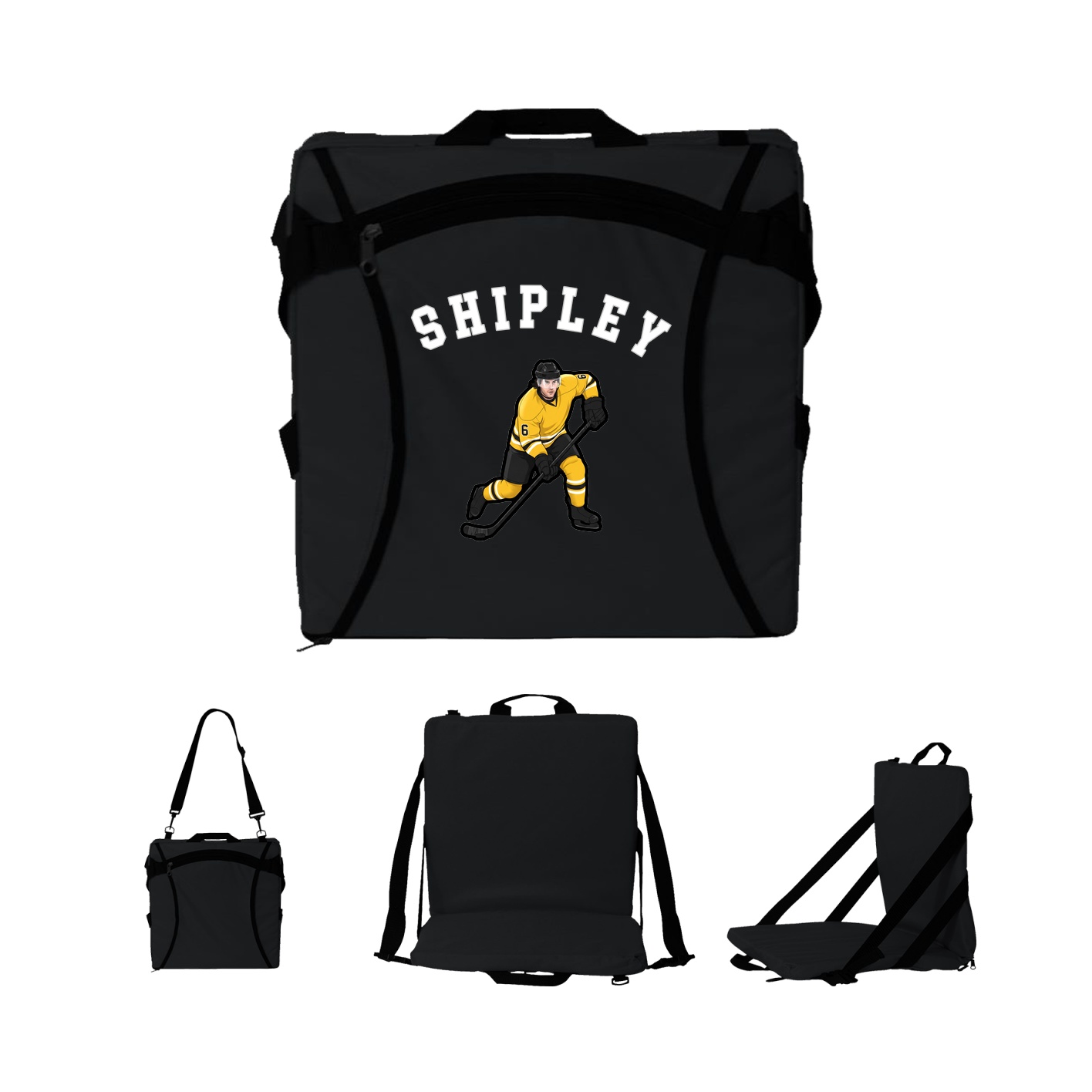 Folding Stadium Seat — Shirsey Arch in Black