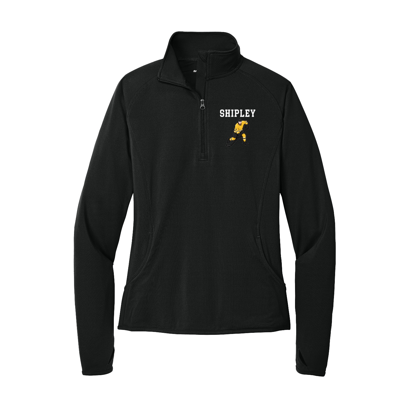 Women's Q-Zip Pullover — Shirsey in Black